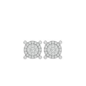 Pendientes de tuerca con racimo de diamantes blancos redondos de 0,45 CTW |   Joyería de Lujo para Mujer, Estilo Hip Hop, Oro de 10K, Cierre de Rosca Seguro, Brillo Premium - Product Image 4