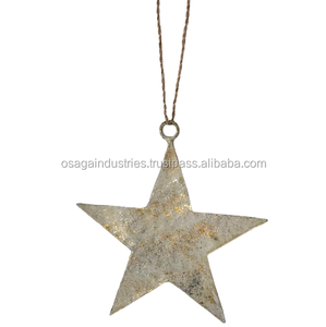 HIGH QUALITY METAL GOLDEN NEW DESIGN CHRISTMAS HANGING STAR ORNAMENT for <b>TREE</b> DECORATION HOME DECOR HOT SELLING STAR - Product Image 6