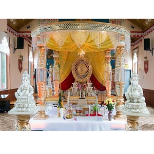 Elegante botella de boda pilares cristal Mandap botella de boda pilares cristal redondo Mandap diamante Mandap para boda india EE. UU. - Product Image 1