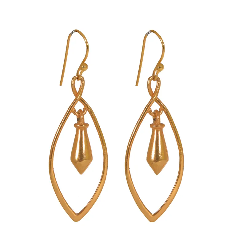 Natürliche Ohrringe Großhandel Indischer Schmuck Schönes Design Hand gefertigt Premium Silber Vergoldet Dangle Ohrring