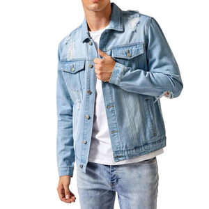 Chaqueta Vaquera Desgastada de Invierno para Hombre, Ecológica, Reversible, Resistente al Viento, Transpirable, con Logotipo Personalizado, Venta al Por Mayor - Product Image 1