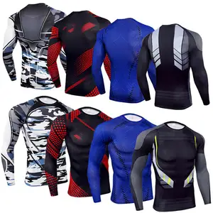 Mens Compression Base Layer long Sleeve Thermal Gym Sports Skin Fit compression shirt basic exercise shirt long sleeves