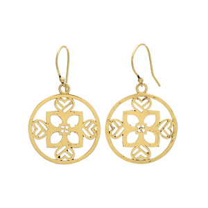 ต่างหูทองเหลืองชุบทองต่างหูทองเหลืองออกแบบคลาสสิก - Product Image 1