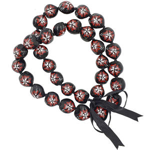 Gioielli Hawaiian Kukui dado Collana in Ibisco Dipinto A Mano Logo Della Spiaggia Del Fiore di Modo di Stile Accessori Per Le Donne - Product Image 5