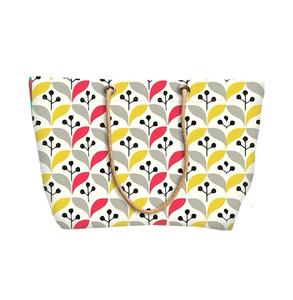 Sac fourre-tout en coton écologique avec logo personnalisé imprimé de fleurs noires nouvelle collection de sacs à provisions réutilisables pour femmes - Product Image 1