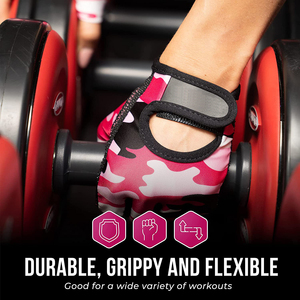 Unisex <b>Weight</b> Lifting <b>Gloves</b> Custom Made Camo Printed Half Finger Gym <b>Gloves</b> with Non-Slip Feature Latest Design - Product Image 5