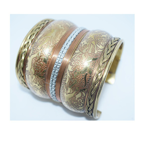 1980 Ancient New Year West Virginia Painting Halloween Jewelry Brass <b>Cuffs</b> shine bright <b>Silver</b> Plating <b>Bracelet</b> <b>Cuff</b> for Women - Product Image 3