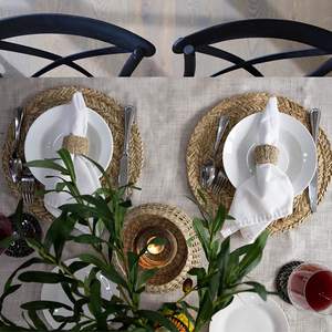 Best Selling Seagrass Rattan Water Hyacinth Weaving <b>Placemat</b> and Abajur Eco-Friendly Minimalist Decor Made in Vietnam - Product Image 6