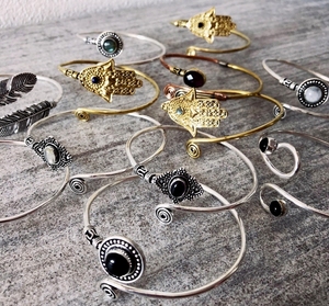 Christmas Gift Genuine Gemstone Cuff <b>Bracelet</b> Stone <b>Bracelets</b> with Silver Plated - Product Image 1