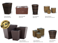 [Kiddo]- Pot dan Planter Luar Ruangan - Pot Tanaman Rotan Planter Anyaman - Keramik Vietnam - Rumah Kaca Dalam Ruangan - Persegi Panjang Besar