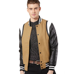 Chaqueta Bomber Universitaria Personalizada con Logotipo OEM, Informal, para Hombre, Talla Grande, con Parches de Chenilla Bordados, Estilo Letterman, Lavada, con Botones - Product Image 4