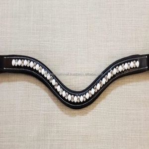 Banda de cejas de caballo con forma de onda acolchada negra en tamaños de mazorca completos con cadena de cristal negro y transparente alterna Fabricante Mayorista - Product Image 2