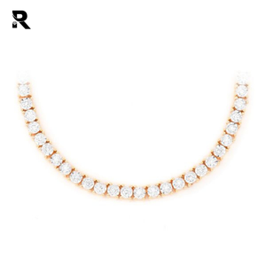 Collier en plaqué or 14K, chaîne à maillons cubains, réglage Miracle, grande taille de diamant, colliers précieux - Product Image 5