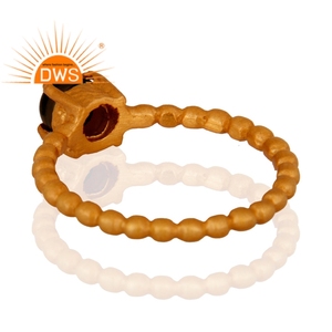 Handmade Smoky <b>Quartz</b> Bezel Setting Gemstone Stackable <b>Ring</b> 925 Sterling Silver 18k Gold Plated Party Jewelry - Product Image 3