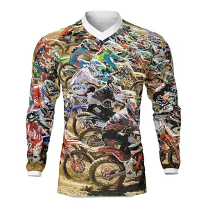 เสื้อเจอร์ซี่ย์จักรยานเสือภูเขา,เสื้อเจอร์ซีย์สำหรับขี่จักรยานดาวน์ฮิลดีไซน์ของคุณเองพิมพ์ลายแบบกำหนดเอง - Product Image 1