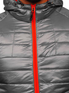 เสื้อแจ็กเก็ตกันลมเข้ารูปสำหรับผู้ชายเสื้อบอมเบอร์แบบพอดีตัวพร้อมปกตั้งและผ้าใบแบบกำหนดเองกันลมให้ความอบอุ่น - Product Image 3