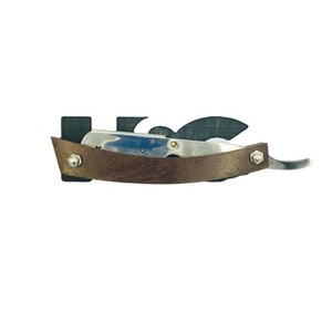 Top Trend Darks Brown Color Coating High Quality Pakka Wood Handle Barber <b>Straight</b> Shaving <b>Razor</b> With Wood Handle - Product Image 3