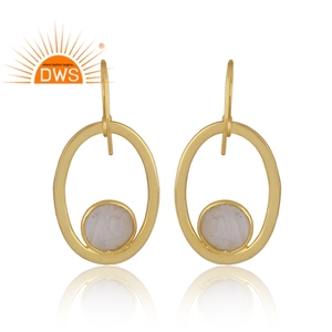 925 Sterling Silver Natural Rainbow Moon Stone <b>Dangle</b> <b>Earring</b> Jewelry Manufacturer Dainty Collection - Product Image 4