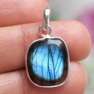 Collier photo en argent avec pendentif lunette Pendentif lettre tranche d'agate Labradorite Cabochons Point foré Labradorite - Product Image 5