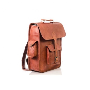 Real Handmade Genuine Crunch Leather Backpacks Vintage Style Bags New Design Multi Uses Pocket Backpacks Wholesale Bulk Product - Product Image 2