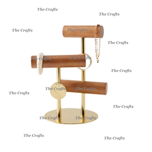 Wooden Brown Color 2 Tiers Jewelry <b>Stand</b> With Prime Quality <b>Desk</b> Top Display Bracelet Jewelry <b>Stand</b> At Best Prices - Product Image 2