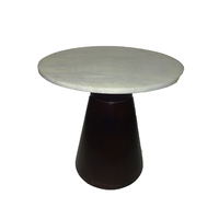 Table basse de salon en bois avec plateau en marbre, Design européen classique et moderne, Table centrale pour salon