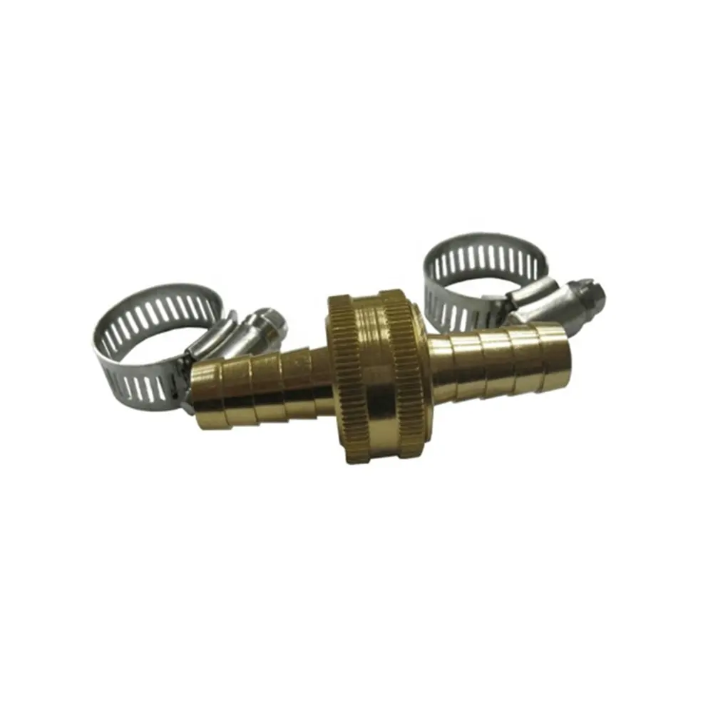 Brass Finish Garden Hose Connector Kit with Stainless Steel Clamps Hose Repairer Joiner Quick Coupling Outdoor Garden Tools