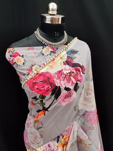 ผ้าส่าหรีผ้าไหม Banarasi เสื้อกับเสื้อผู้หญิงชุดปาร์ตี้ทุกวันผ้าส่าหรีผ้าฝ้ายนุ่มขายส่งราคาถูก - Product Image 6