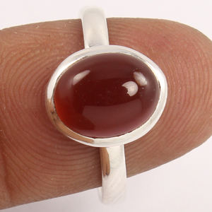 Anillo de plata esterlina sólida 925 semipreciosa hermosa cornalina natural fábrica de joyería al por mayor India - Product Image 2