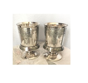 Copa chapada en plata de Brassworld India, modelo de Metal con temática cruzada religiosa, artesanía, regalos de latón pulido fundido - Product Image 1