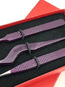 Haute qualité Pro droite vin poudre revêtement mince droite en acier inoxydable applicateur Extension de cils pince à épiler outils de beauté - Product Image 3