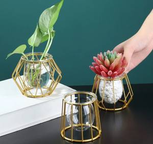 Jarrón de cristal marrón moderno para plantas, maceta de tamaño personalizado, vajilla para el hogar y el restaurante, florero decorativo de lujo para bodas - Product Image 6
