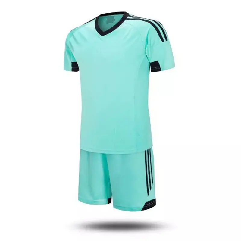 OEM Custom new design green and white football jerseys cheap soccer uniforms for men sports wear factory