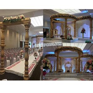 Boda real de madera Maharaja Mandap Reino Unido Ceremonia de boda hindú Mandap y puerta de bienvenida Maharaja Mandap decoración para gran boda Reino Unido - Product Image 1