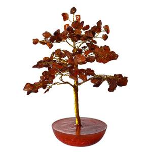 EMF Protección meditación 160 Chips Carnellian Orgone Base Árbol Feng Shui Curación Árbol de piedras preciosas - Product Image 1