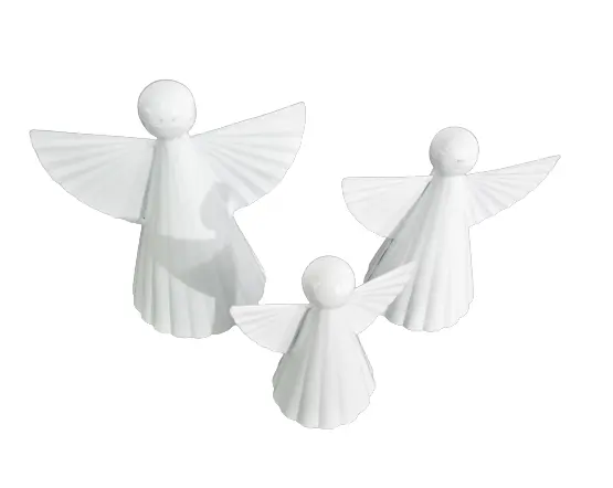Ángel de METAL blanco para decoración de Navidad, Juego de 3 mesas, decoración del hogar, alta calidad, blanco