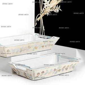 Plateau de service rectangulaire en verre et nacre, vaisselle pour servir les aliments à prix abordable - Product Image 3