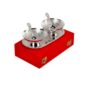 Luxury Silver Plated Bowl Sets Indian Wedding returns Gifts Direct India Factory Sale On hot Sale