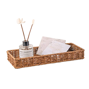 Bandeja de Servir de Ratán de Diseño Atractivo, Bandeja Redonda de Alta Calidad para Decoración de Cocina, Juego de 3 Piezas - Product Image 6