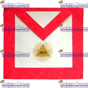 Delantal de cuero bordado de rito escocés masónico de 13 grados AASR, insignia cosida de proveedor de delantal de Regalia masónico de buena reputación - Product Image 2