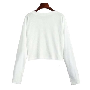 T-shirt manches longues pour filles, vêtements hip-hop ajusté et sexy, style occidental, tenue hip-hop, respirant, haut court avec appliques brodées, offre spéciale - Product Image 2