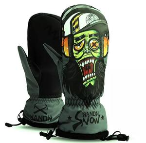 Mitaines de ski imperméables NANDN, motif monstre vert, gants thermiques d'hiver - Product Image 1