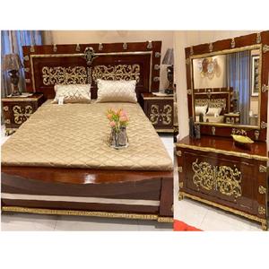 เฟอร์นิเจอร์ห้องนอนไม้แกะสลักด้วยมือหรูหราสไตล์อิตาเลียนสำหรับห้องนอนผิวเงางามสไตล์ย้อนยุคจากอเมริกา - Product Image 1