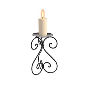 Bougeoir de couleur noire en fer forgé taille et forme personnalisées bougeoir décoratif pour accessoires de décoration de mariage - Product Image 2