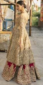 -- อินเดีย/PAKISTANI--BEAUTIFUL KURTA ,LEHENGA ชุดประดับในแก้วคริสตัลลูกปัดหินเต็มรูปแบบของ DABKA ทำงานสำหรับงานแต่งงาน @ 2021 - Product Image 2