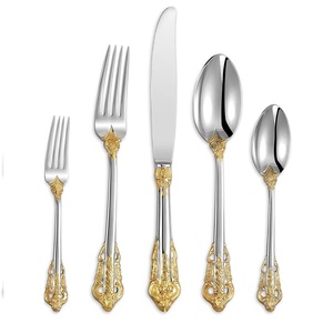 Embossed Design Cutlery <b>Sets</b> Kitchenware Catering Items Metal <b>Flatware</b> <b>Set</b> Handmade Decorative Durable Cutlery <b>Set</b> - Product Image 2