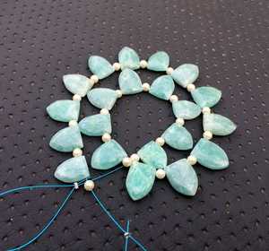 ธรรมชาติ Amazonite พลอย21ชิ้นเหลี่ยมเพชรพลอยครึ่งเม็ด Marquise สำหรับ DIY สร้อยข้อมือสร้อยคอเครื่องประดับทำ - Product Image 4