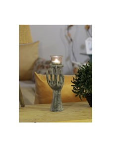 VINTAGE BRASS HAND <b>TEA</b> LIGHT <b>CANDLE</b> <b>HOLDER</b> By BRASSWORLD INDIA - Product Image 1