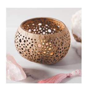 Portavelas de Cáscara de Coco, Portavelas para Bodas - Product Image 1