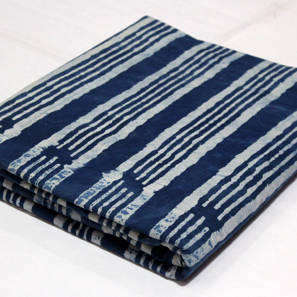 Ткань синего цвета индиго, текстиль с принтом Dabu Bagru